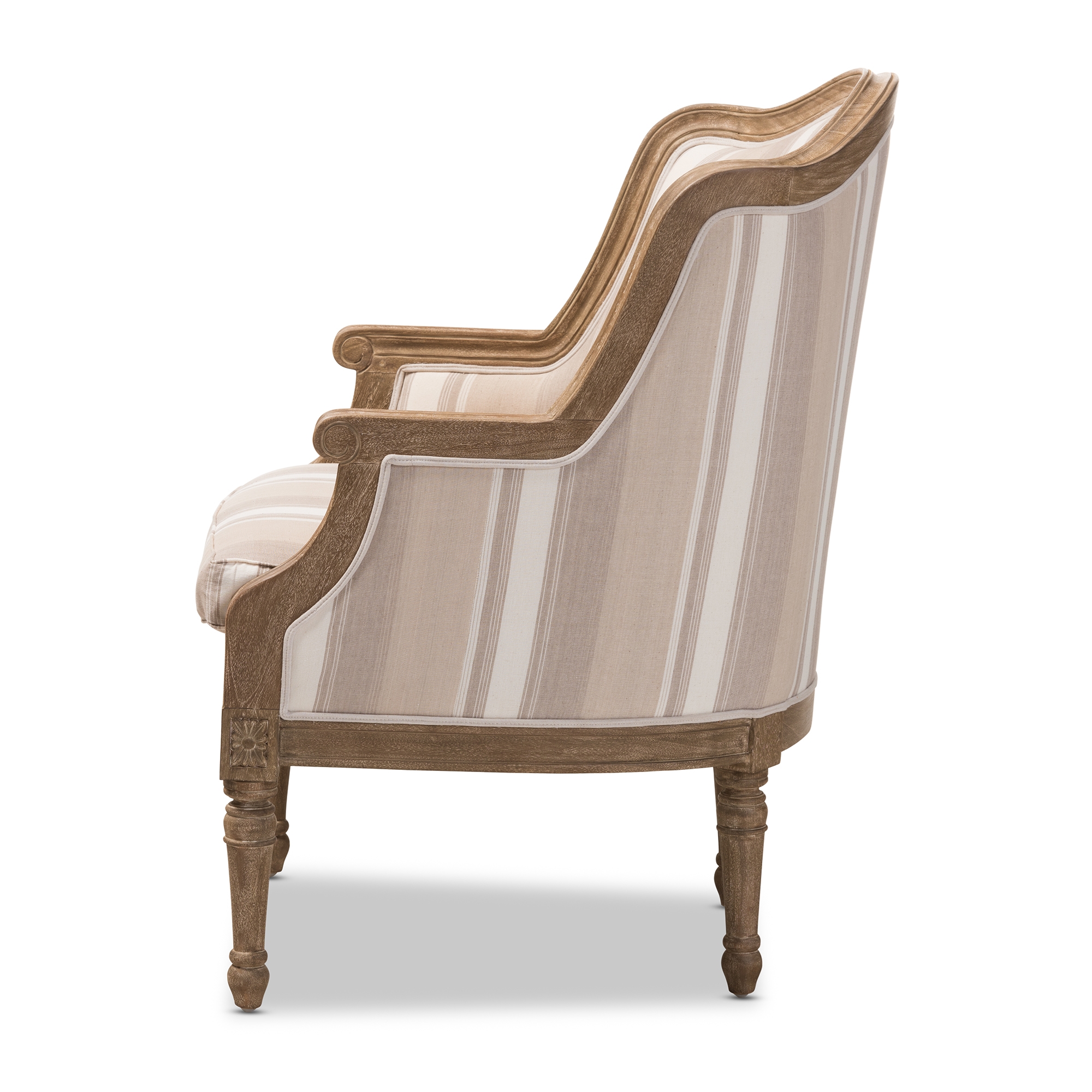 Baxton Studio Charlemagne Traditional French Accent Chair Oak